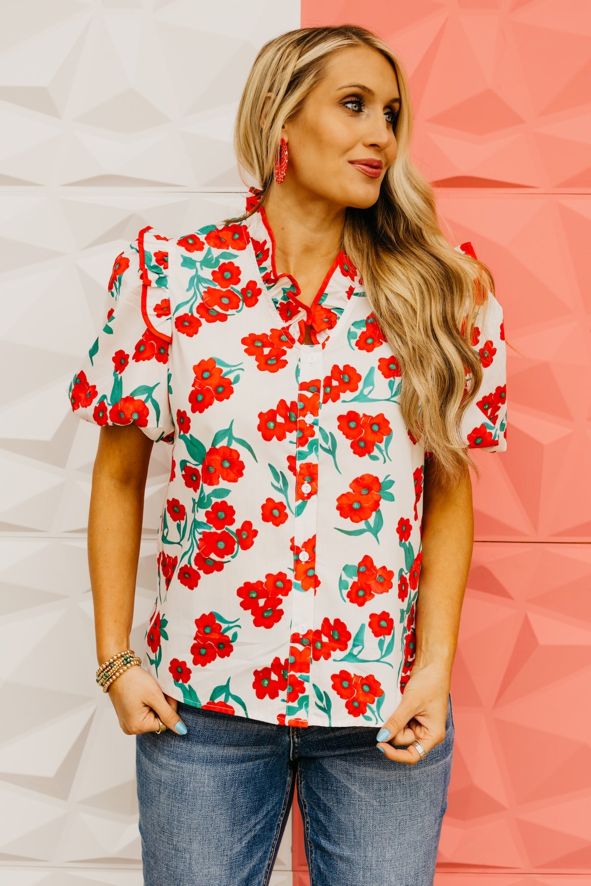 The Noel Floral Puff Sleeve Blouse