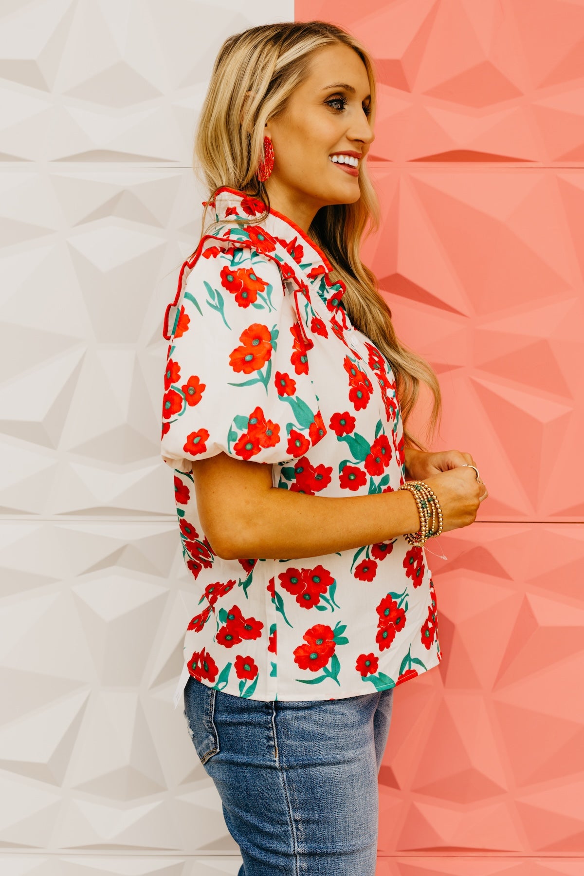 The Noel Floral Puff Sleeve Blouse