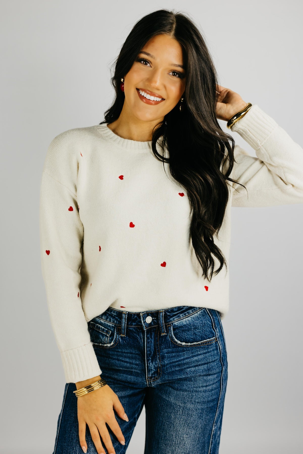 The Andrew Embroidered Hearts Sweater
