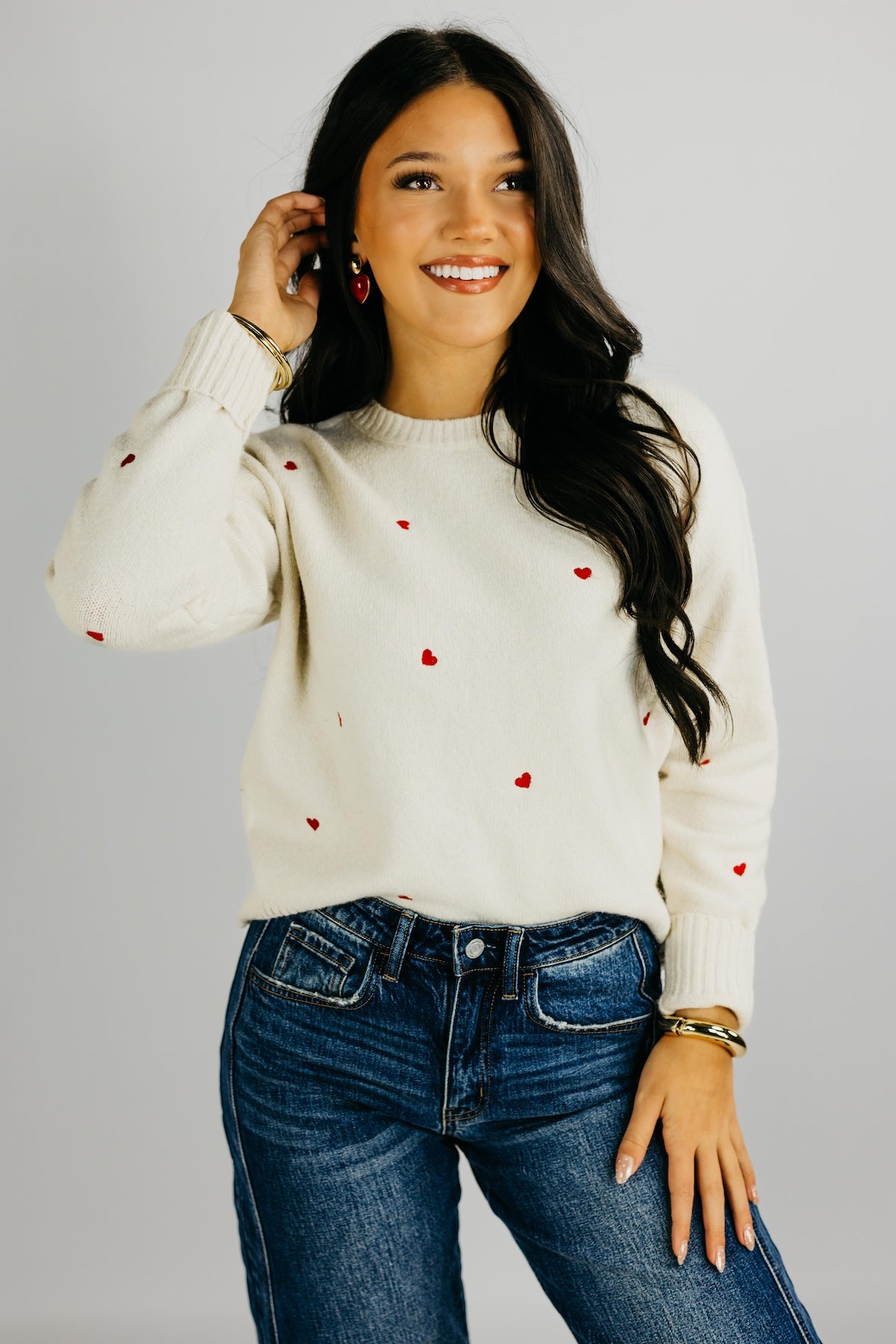 The Andrew Embroidered Hearts Sweater