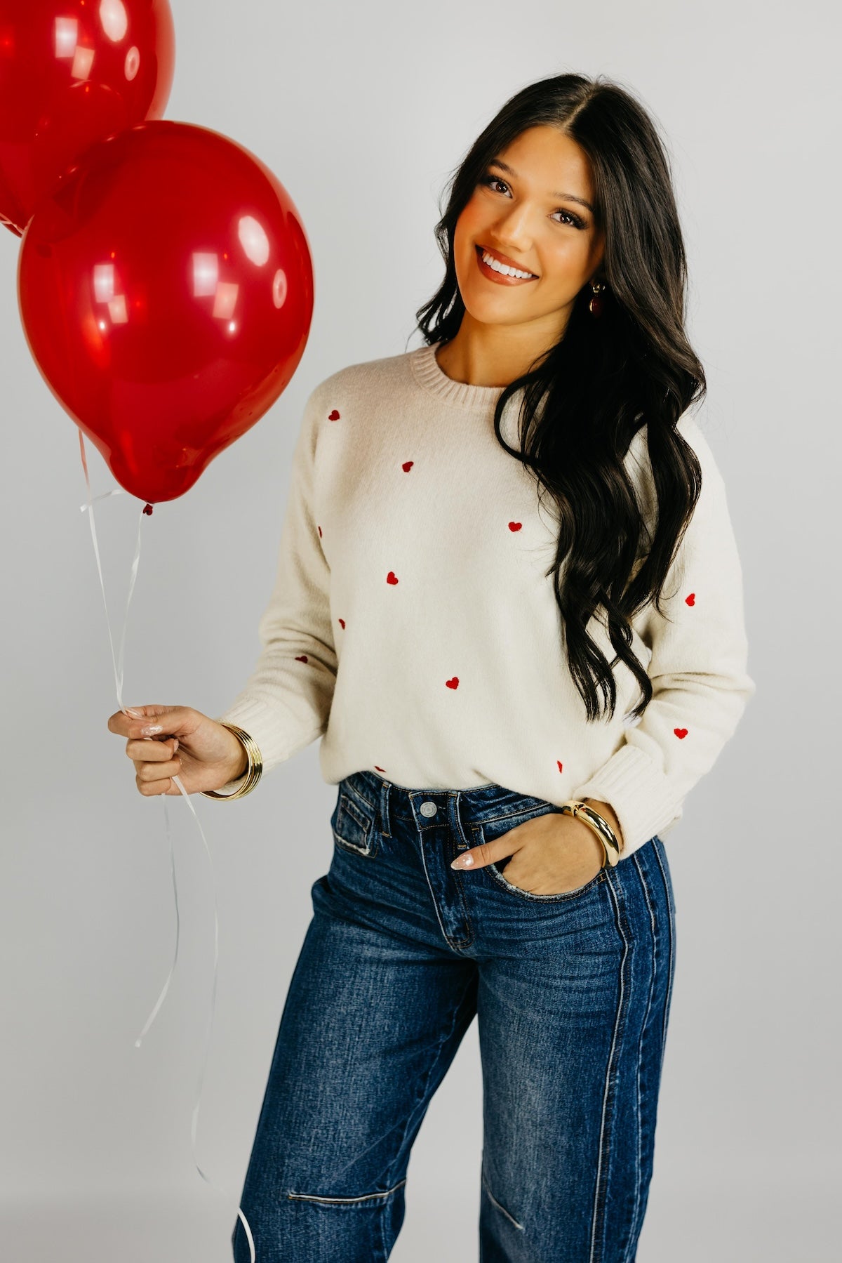 The Andrew Embroidered Hearts Sweater