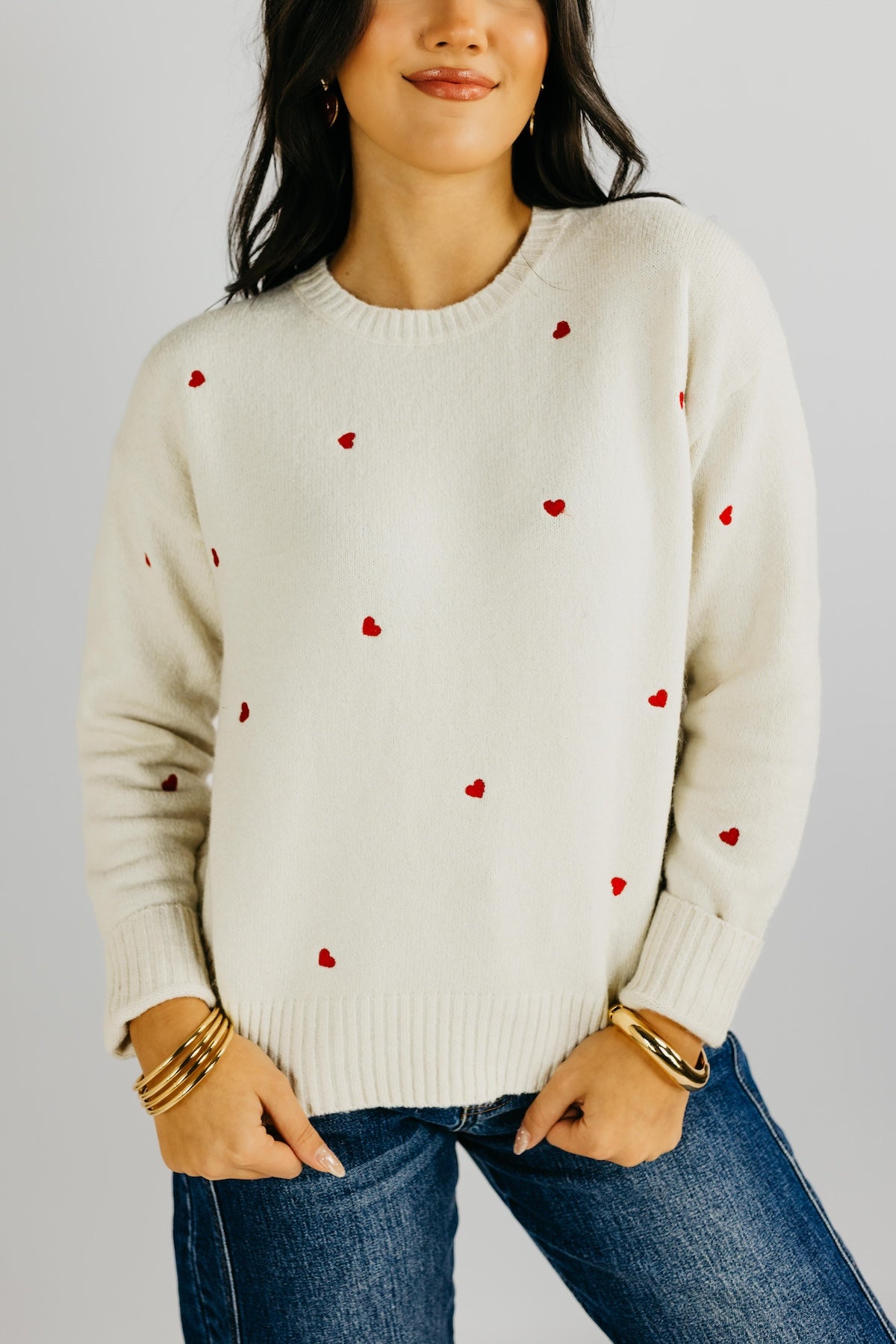 The Andrew Embroidered Hearts Sweater