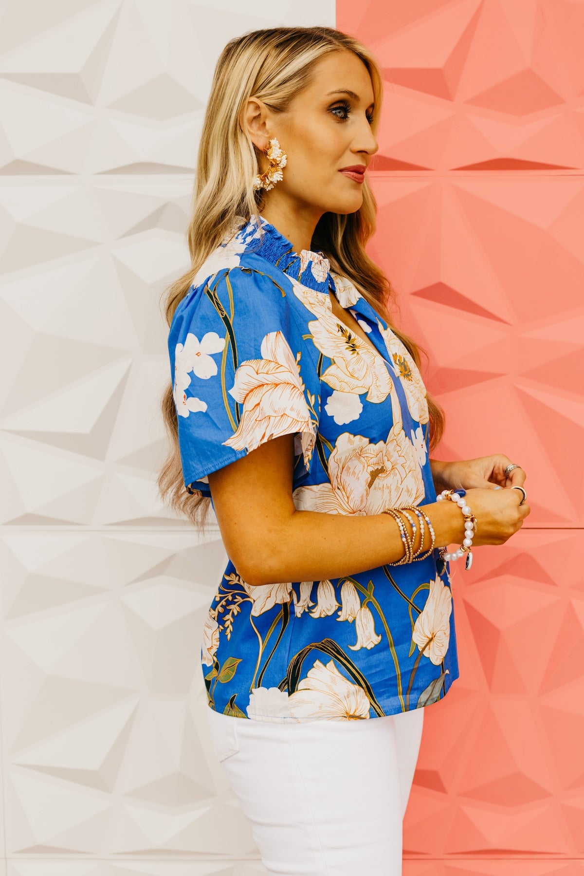 The Viviana Floral Mock Neck Top