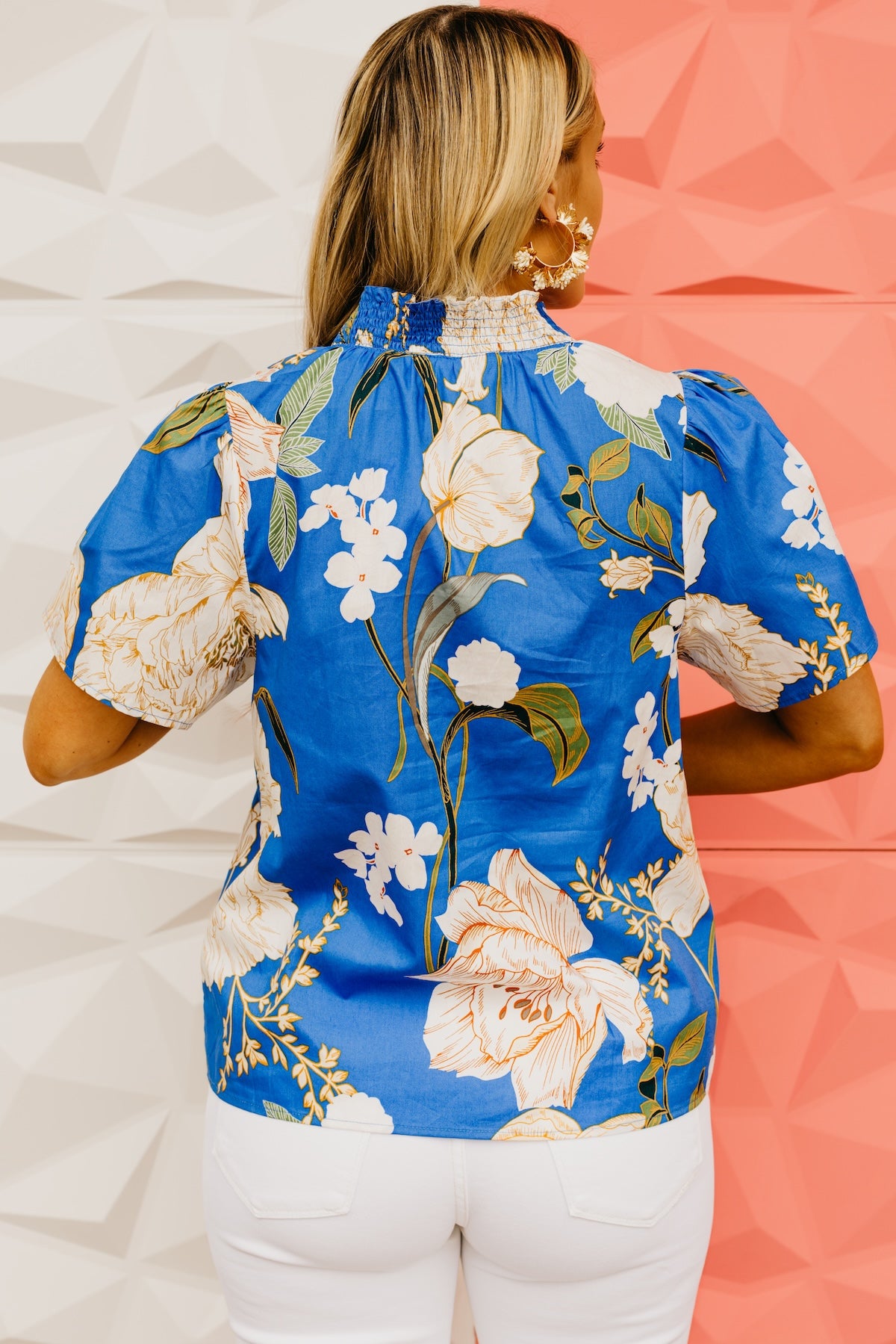 The Viviana Floral Mock Neck Top