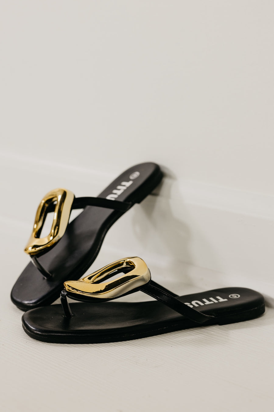 The Avery Square Toe Thong Sandal
