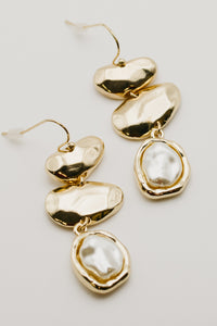 The Corrine Hammered Pearl Earring