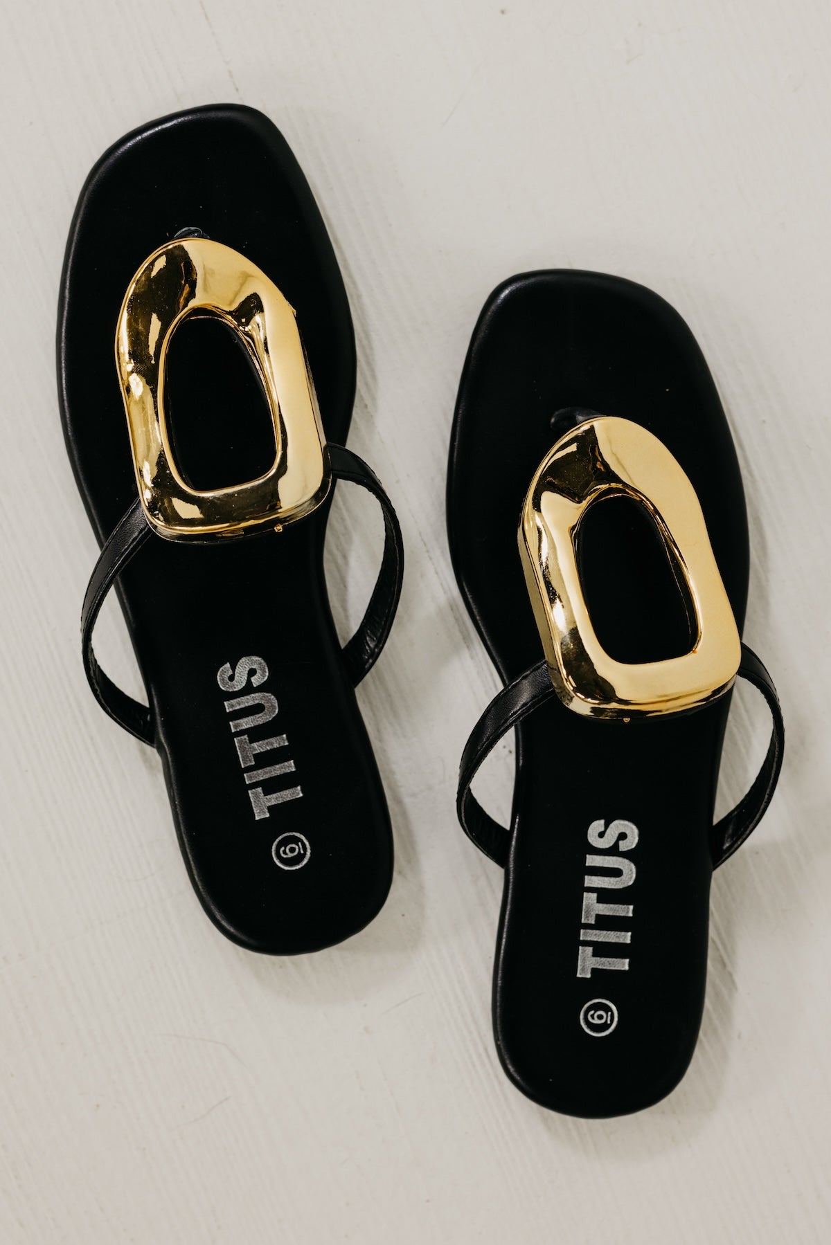 The Avery Square Toe Thong Sandal