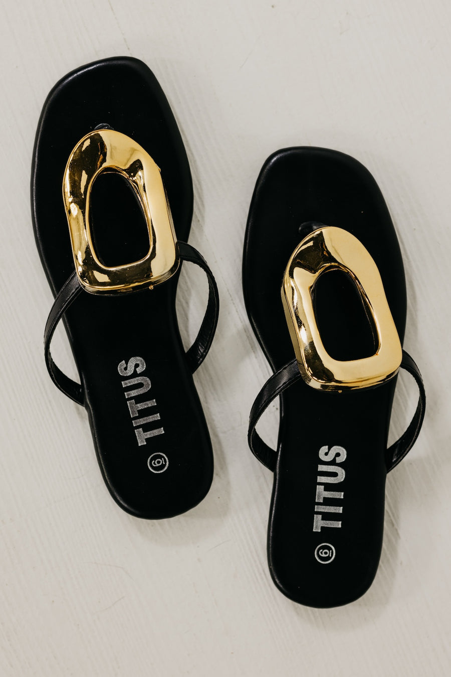 The Avery Square Toe Thong Sandal