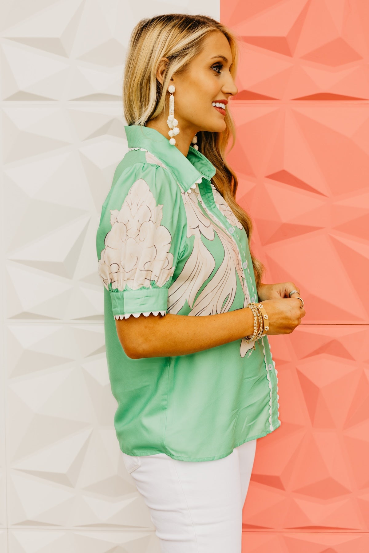 The Luciana Floral Ric Rac Blouse