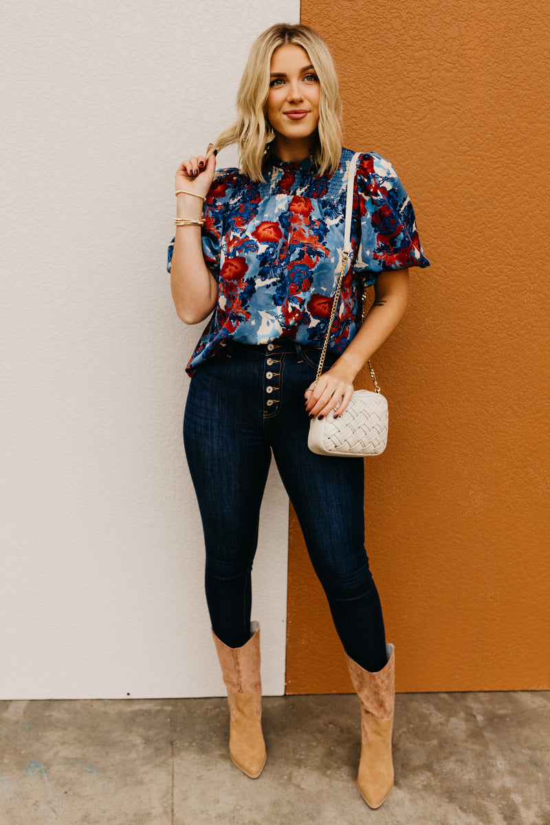The Lyle Smocked Floral Blouse