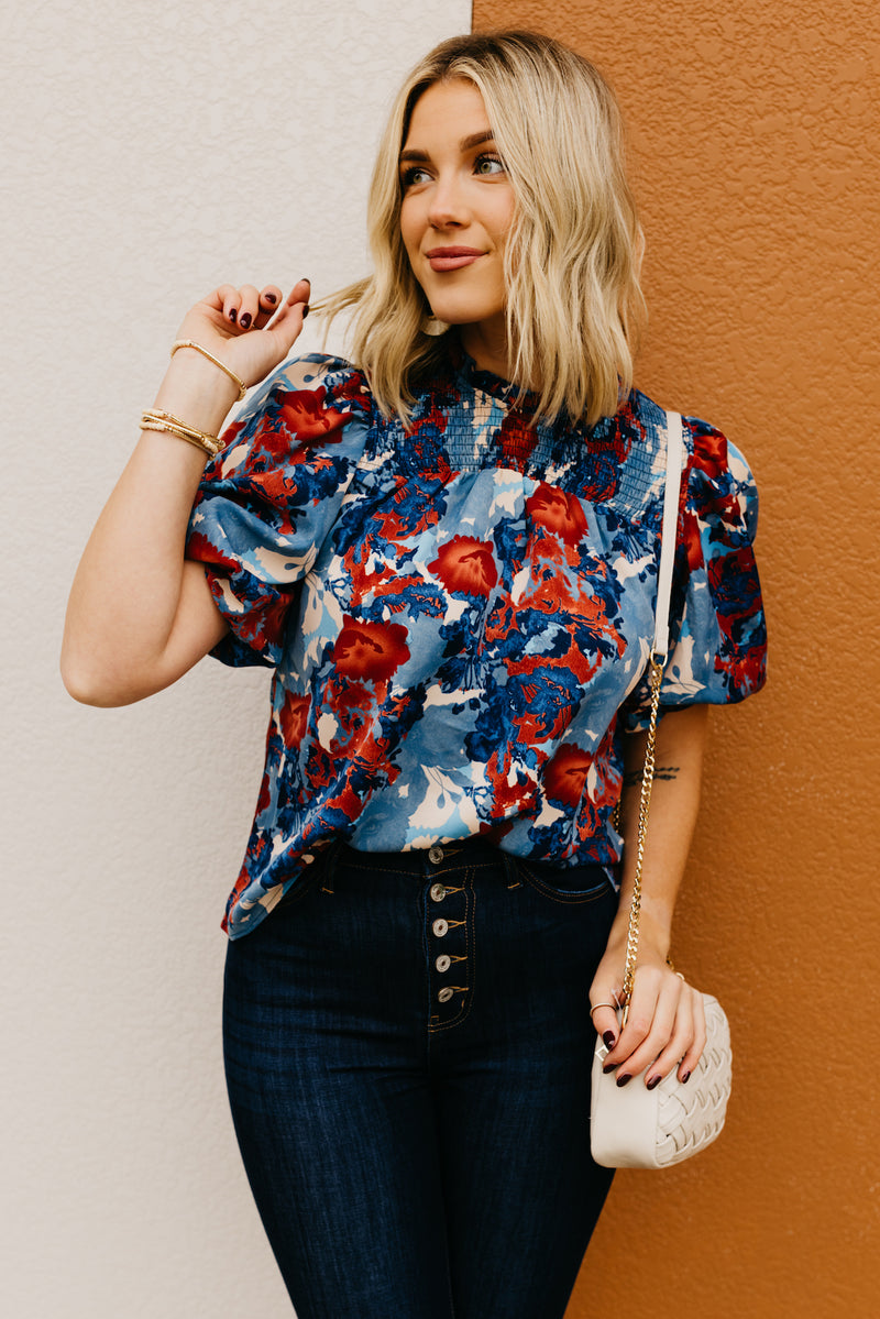 The Lyle Smocked Floral Blouse