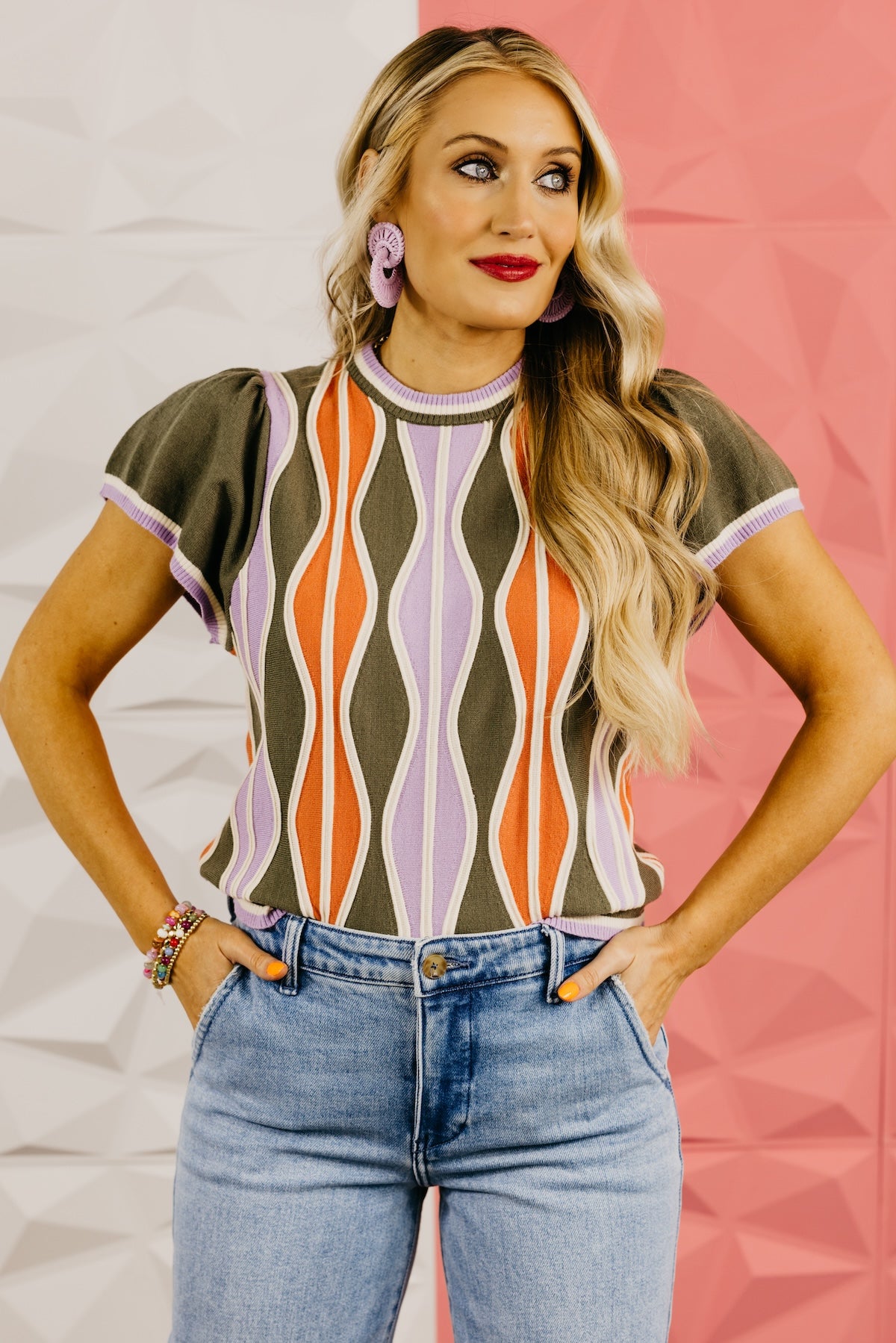 The Graham Wave Pattern Knit Top