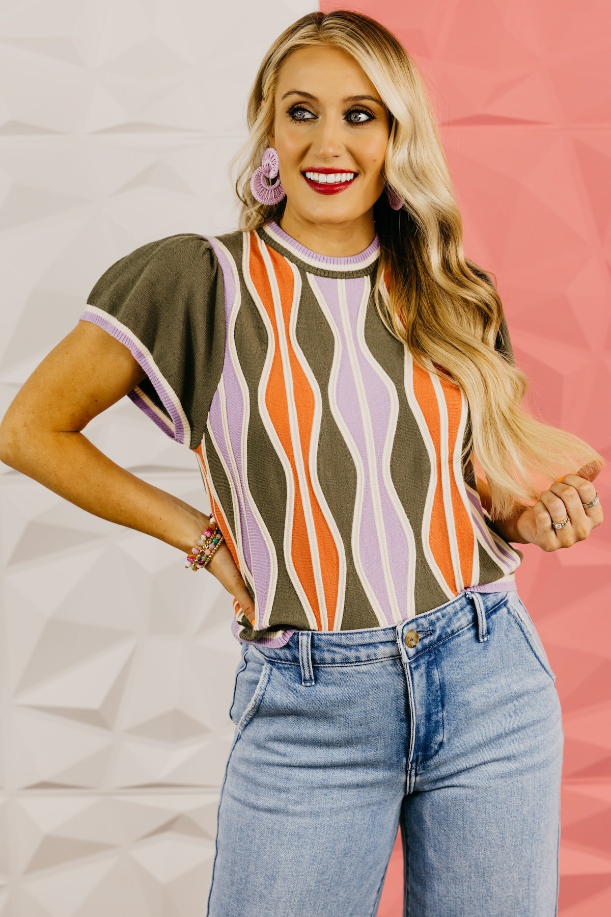 The Graham Wave Pattern Knit Top