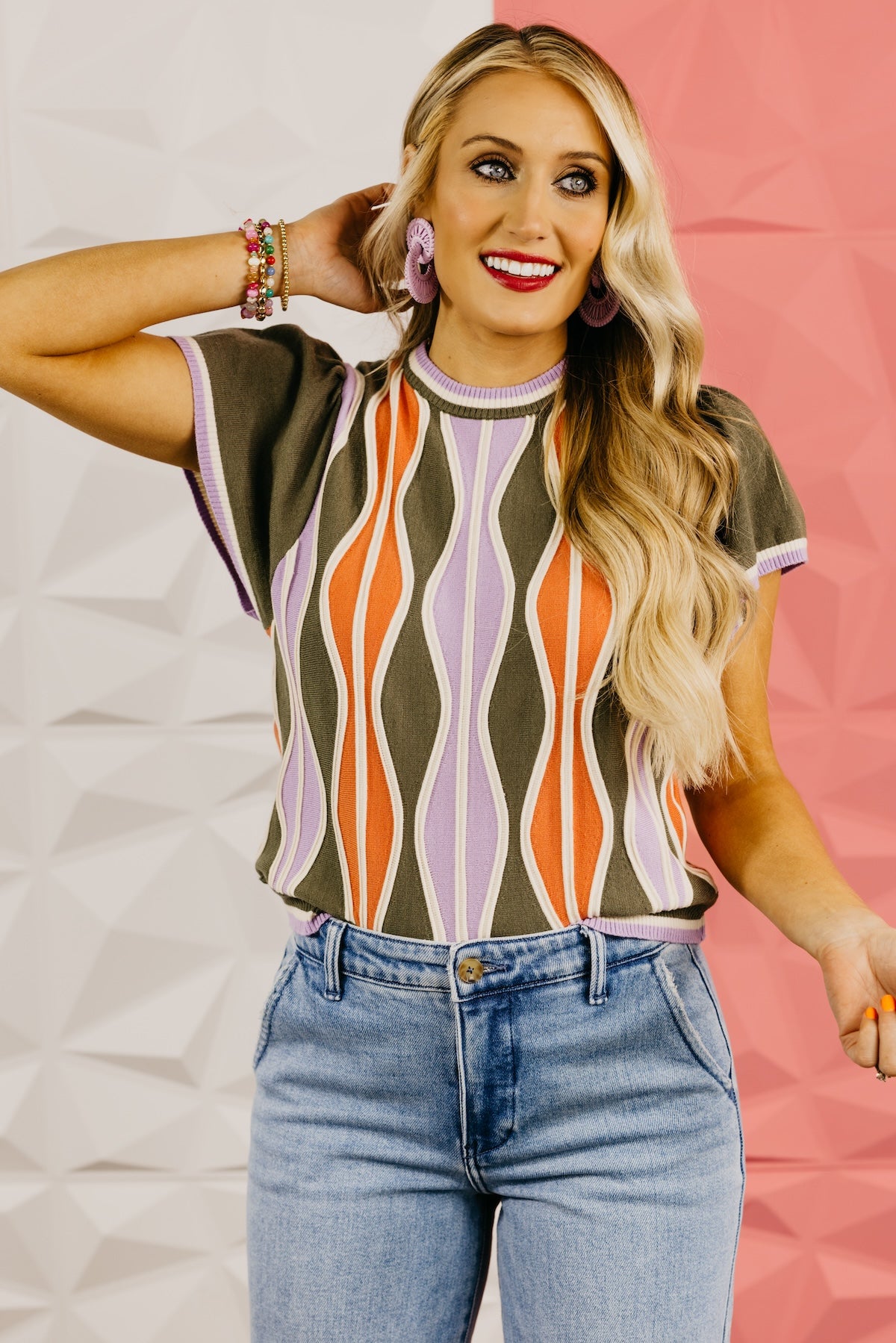 The Graham Wave Pattern Knit Top