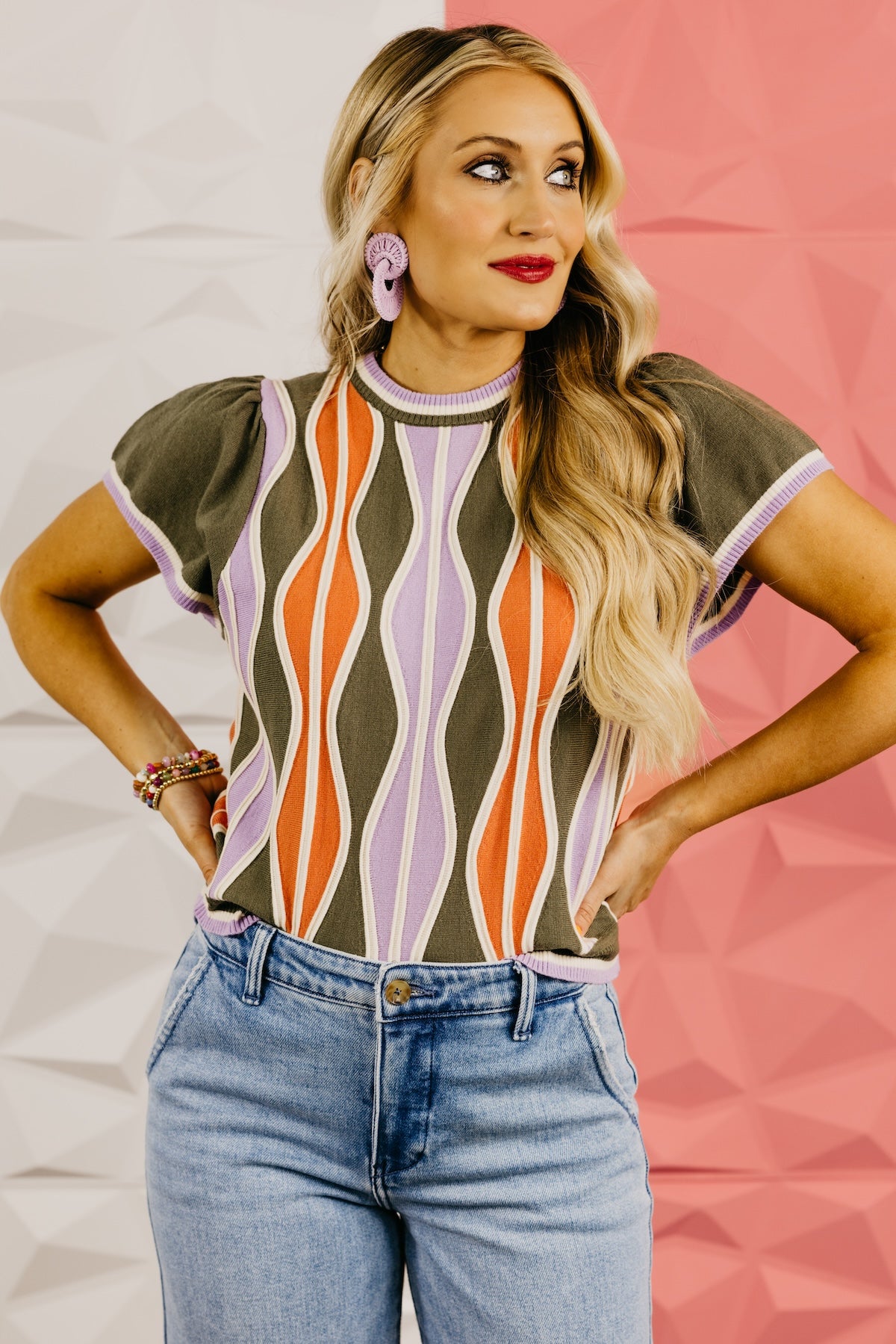 The Graham Wave Pattern Knit Top