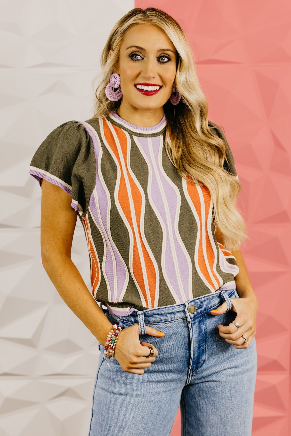 The Graham Wave Pattern Knit Top