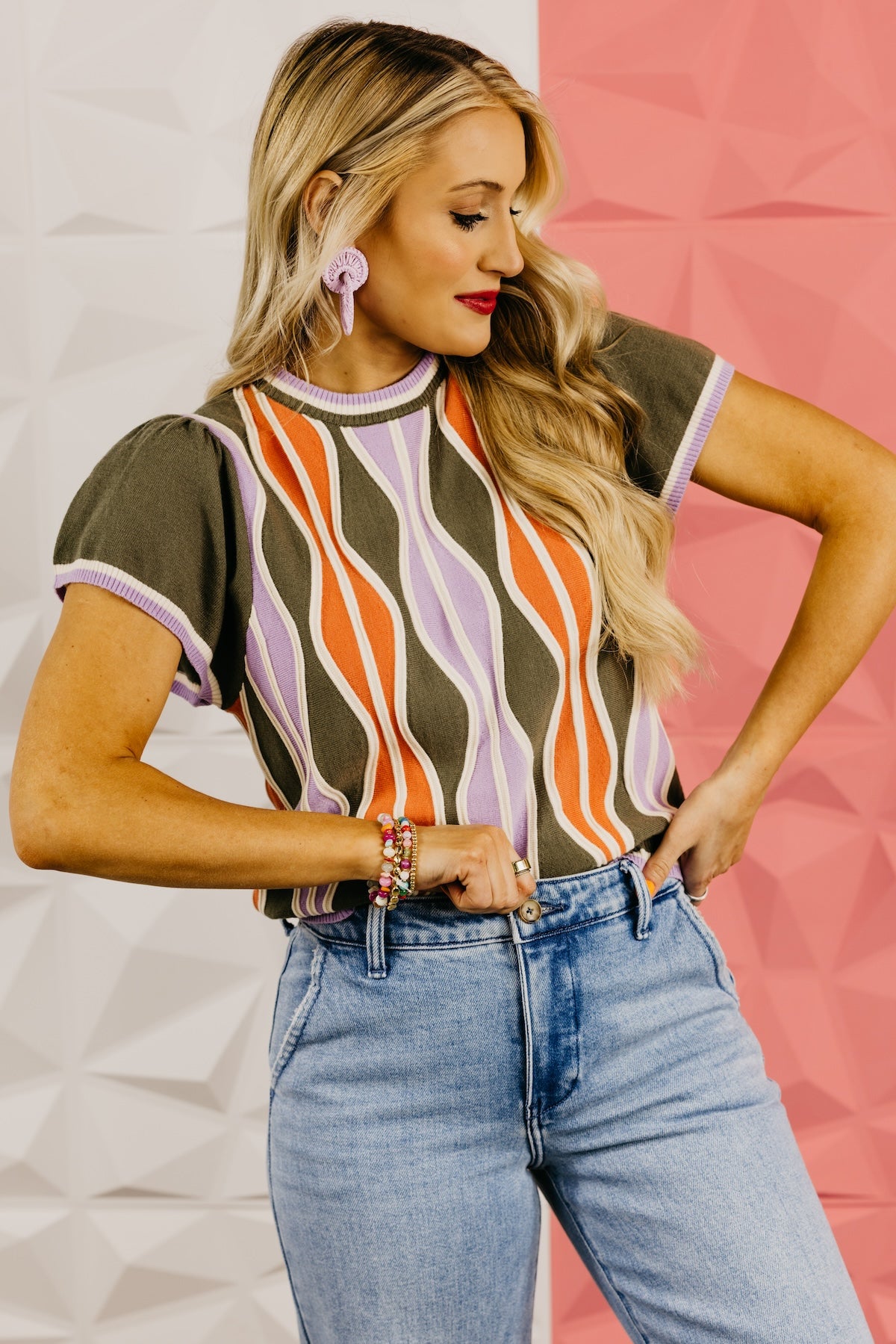 The Graham Wave Pattern Knit Top