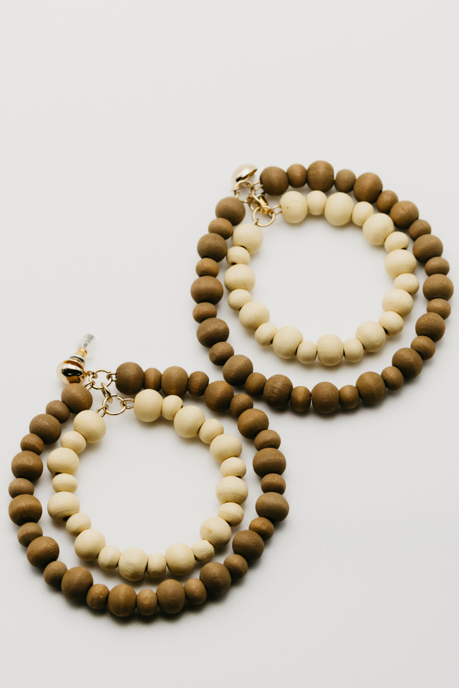 The Randi Double Wood Bead Earring