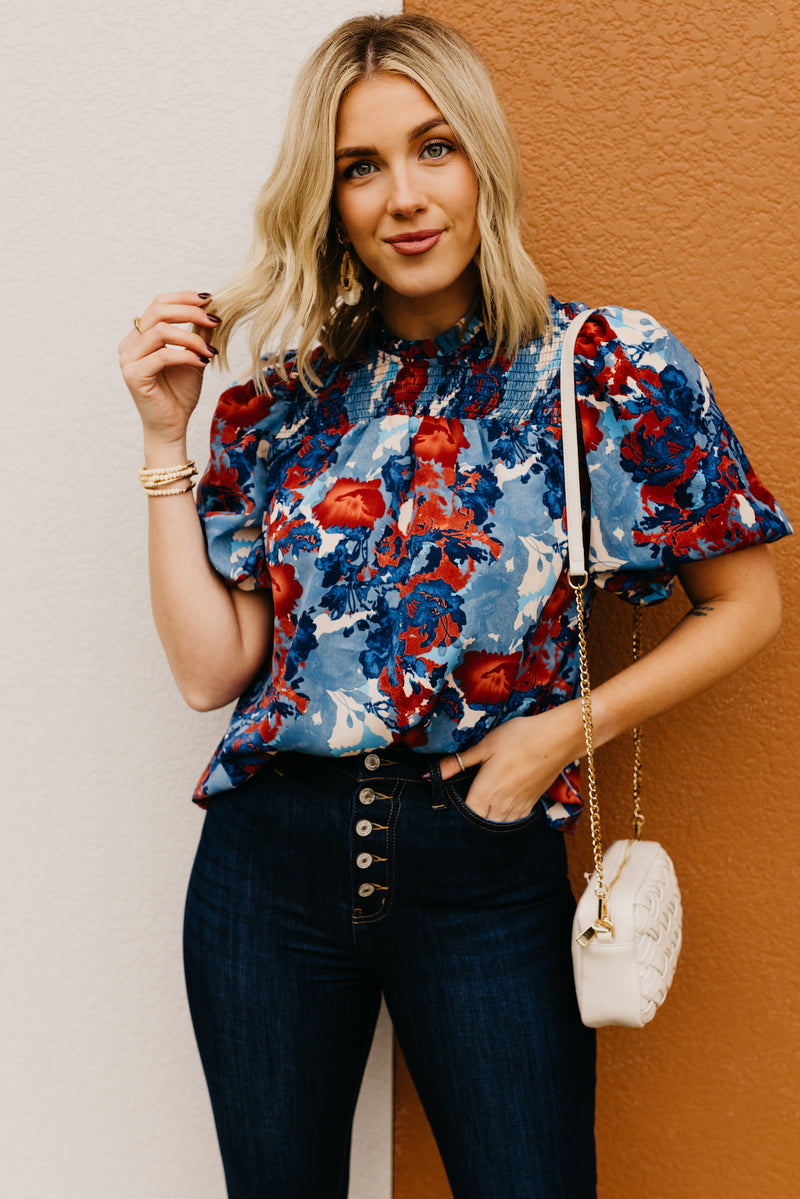 The Lyle Smocked Floral Blouse