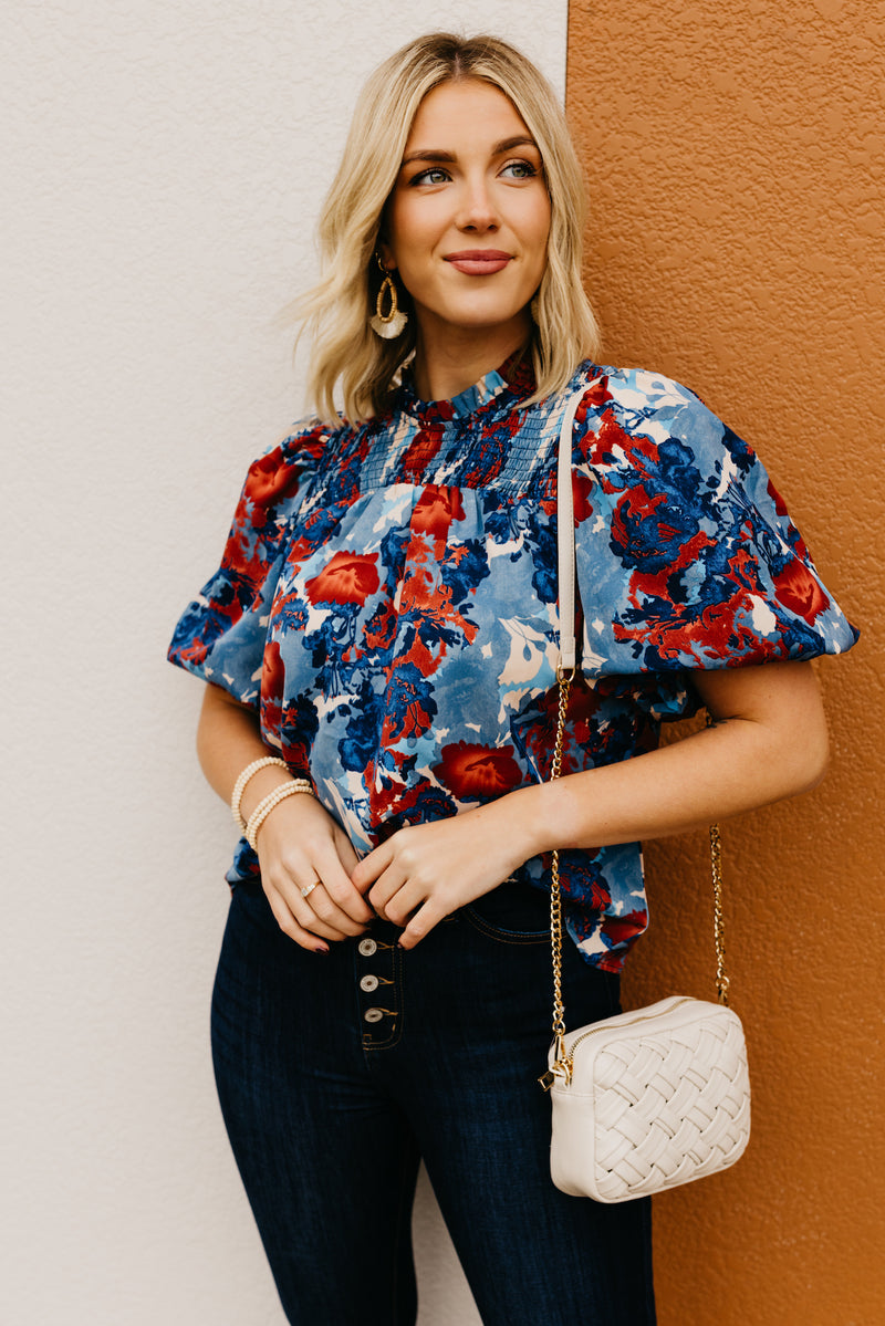 The Lyle Smocked Floral Blouse