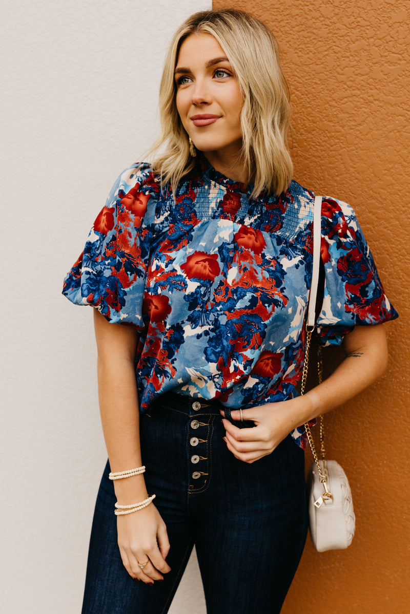 The Lyle Smocked Floral Blouse