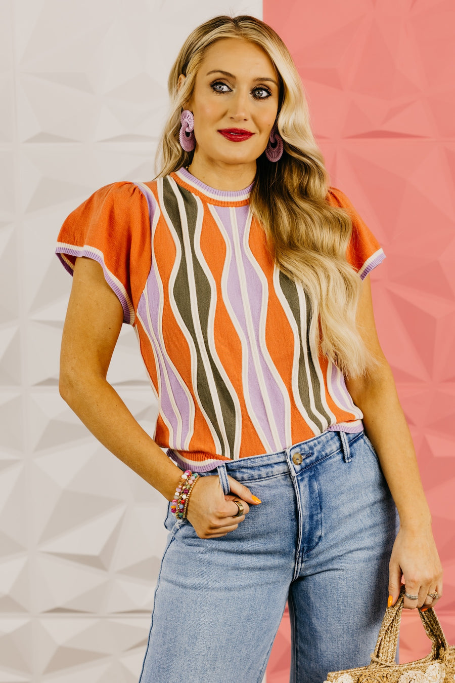 The Graham Wave Pattern Knit Top