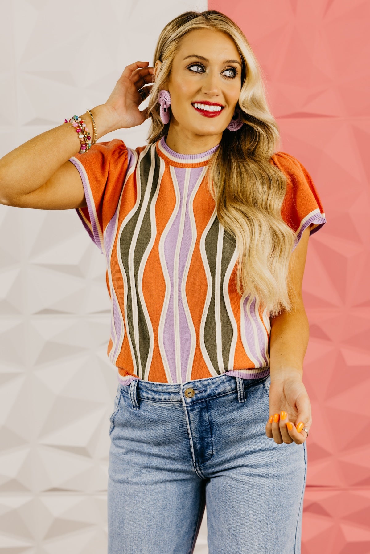 The Graham Wave Pattern Knit Top