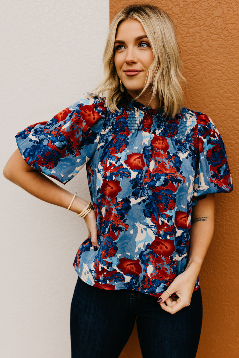 The Lyle Smocked Floral Blouse
