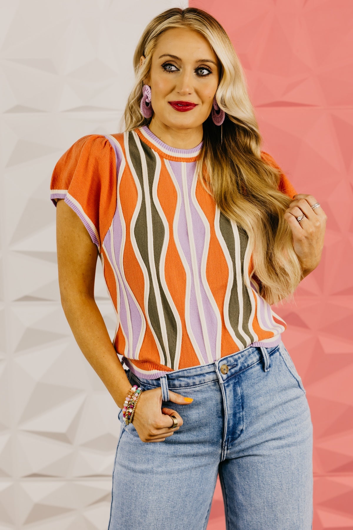 The Graham Wave Pattern Knit Top