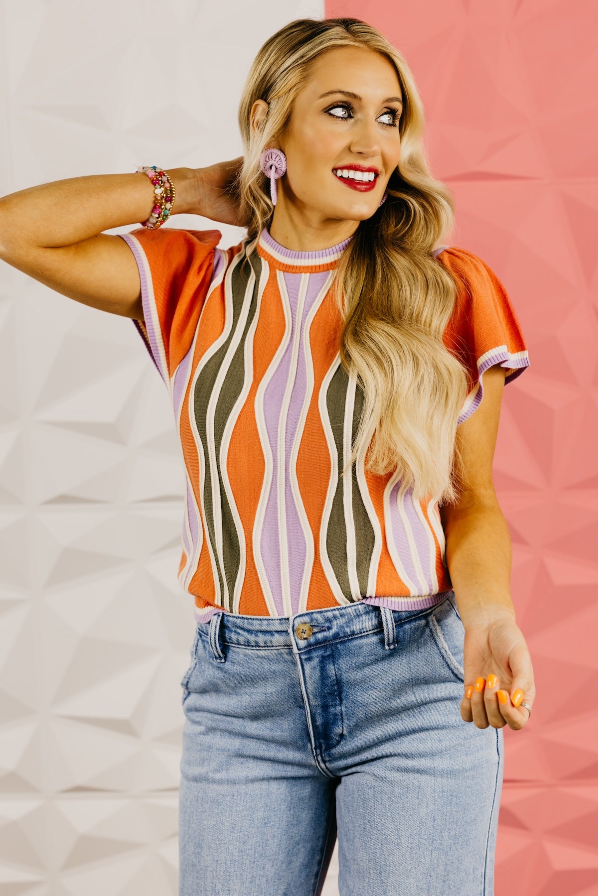 The Graham Wave Pattern Knit Top