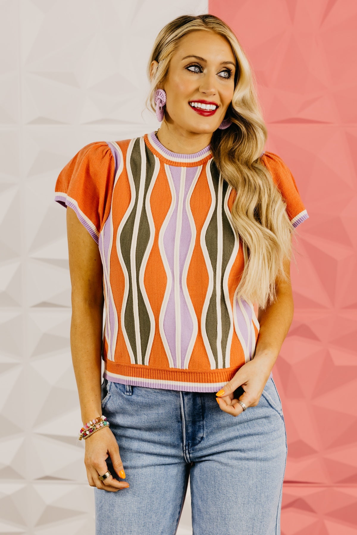 The Graham Wave Pattern Knit Top