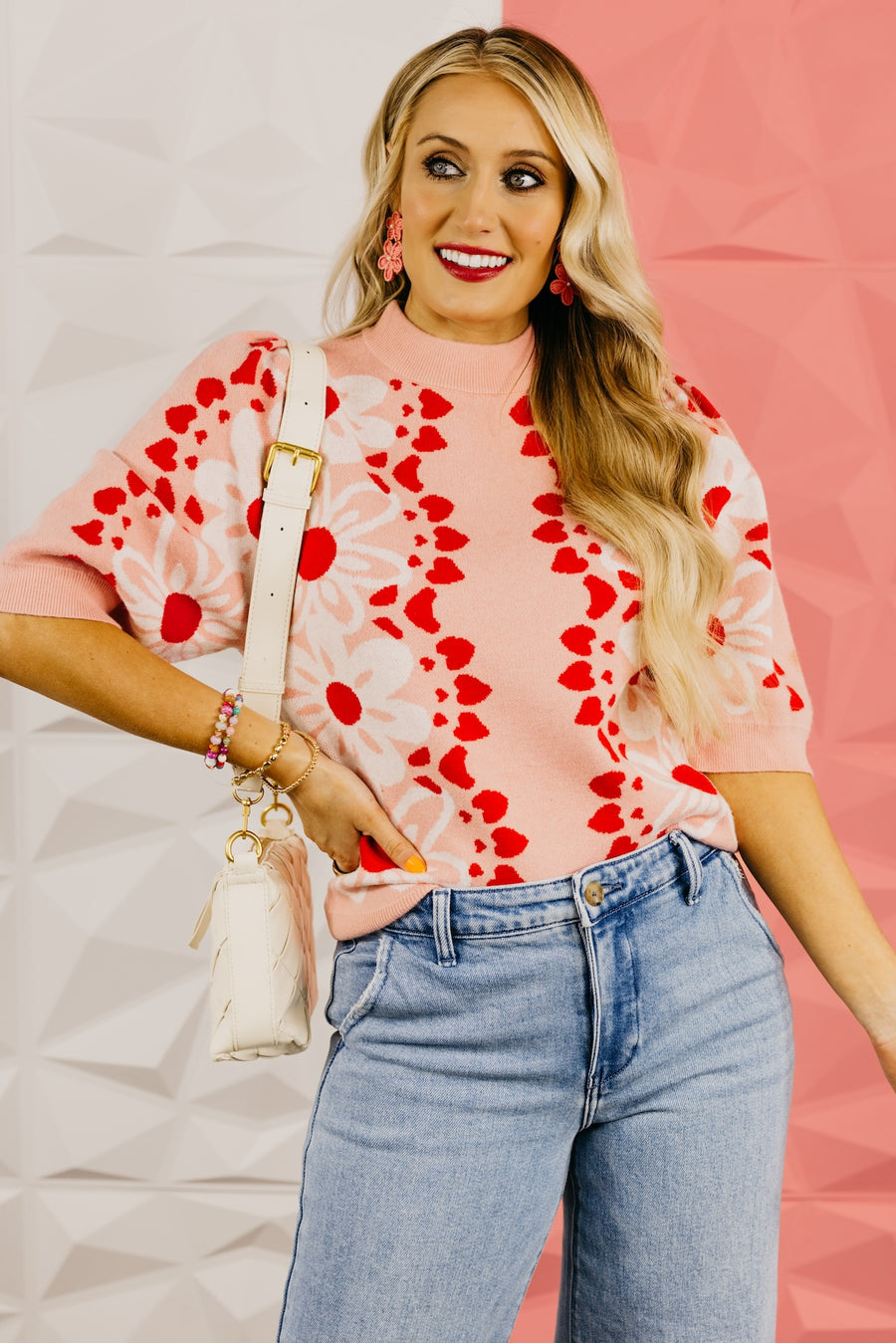 The Zayd Floral & Heart Sweater Top