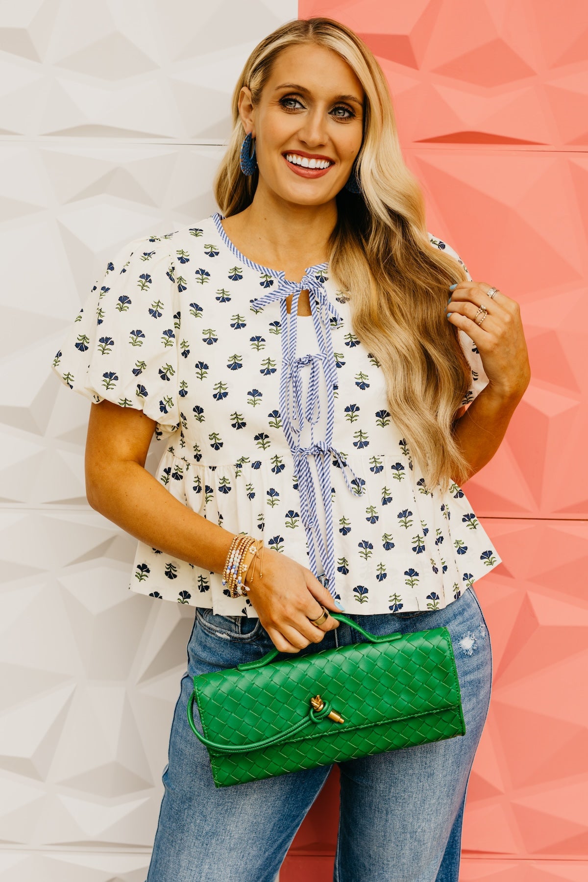 The Finnegan Floral Tie Front Blouse