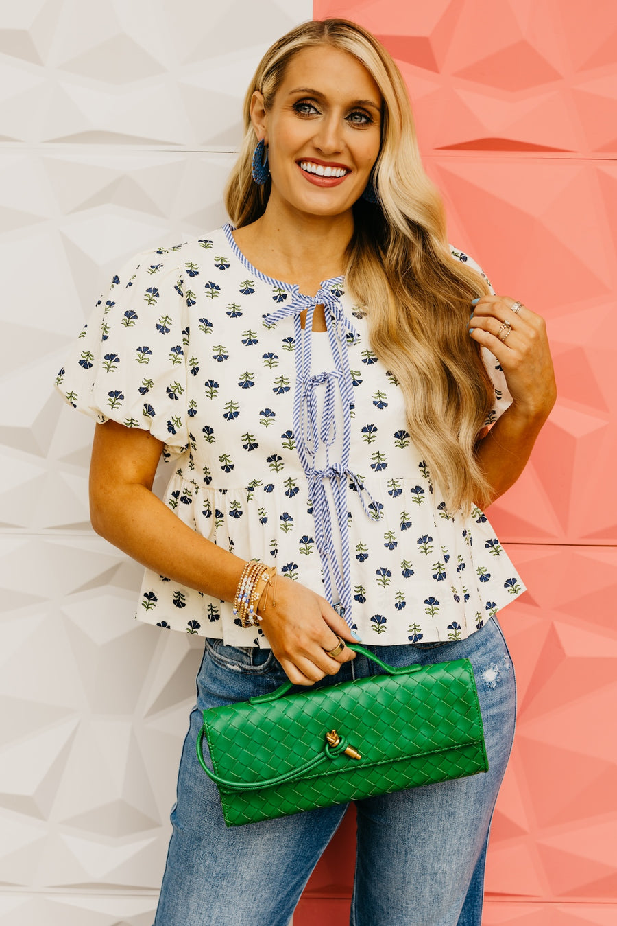 The Finnegan Floral Tie Front Blouse