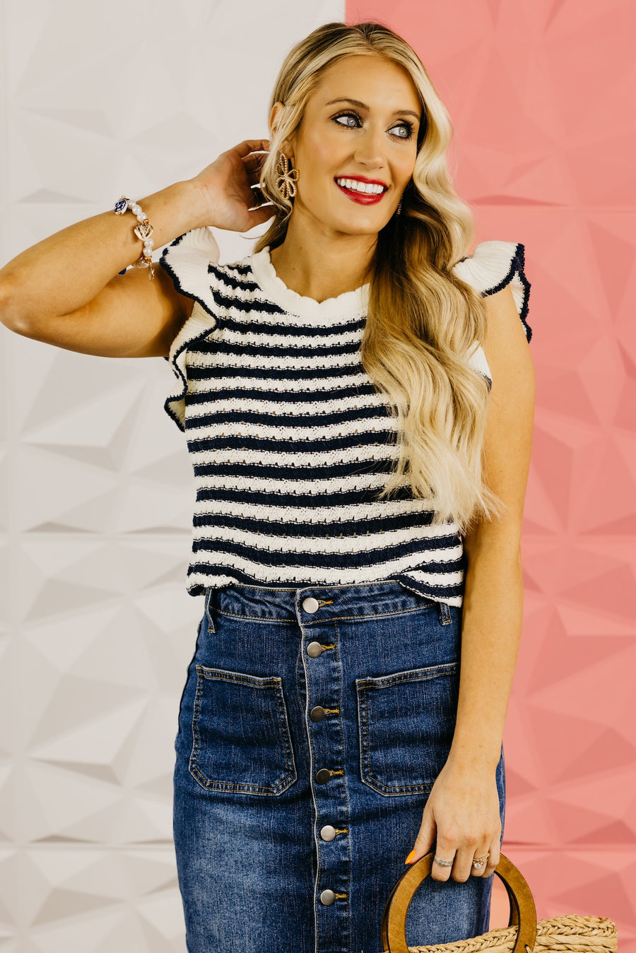 The Adelyn Ruffle Sleeve Sweater Top
