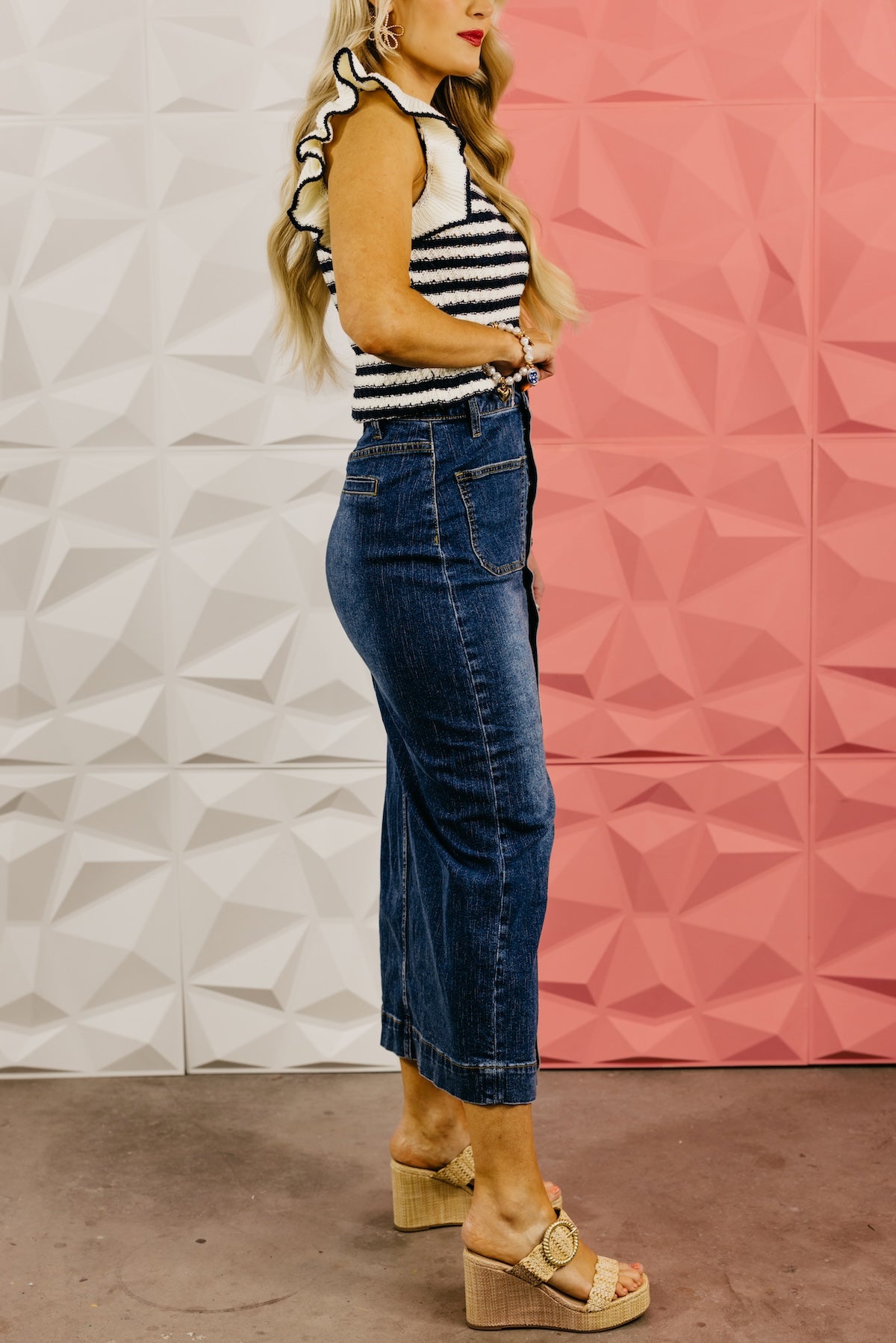 The Lila Denim Midi Skirt