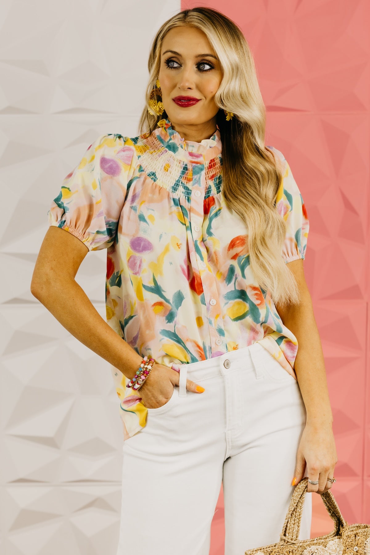 The Abel Puff Sleeve Floral Blouse