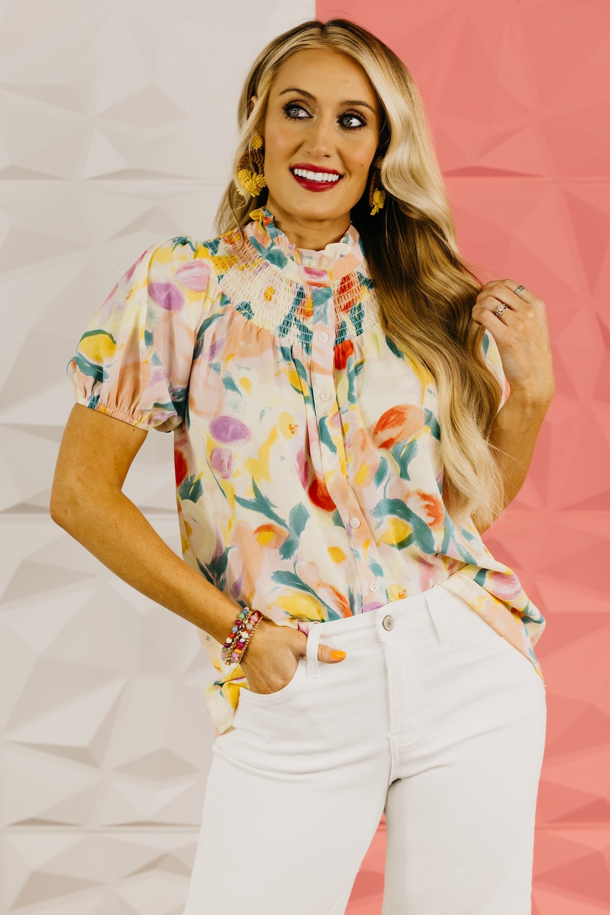 The Abel Puff Sleeve Floral Blouse