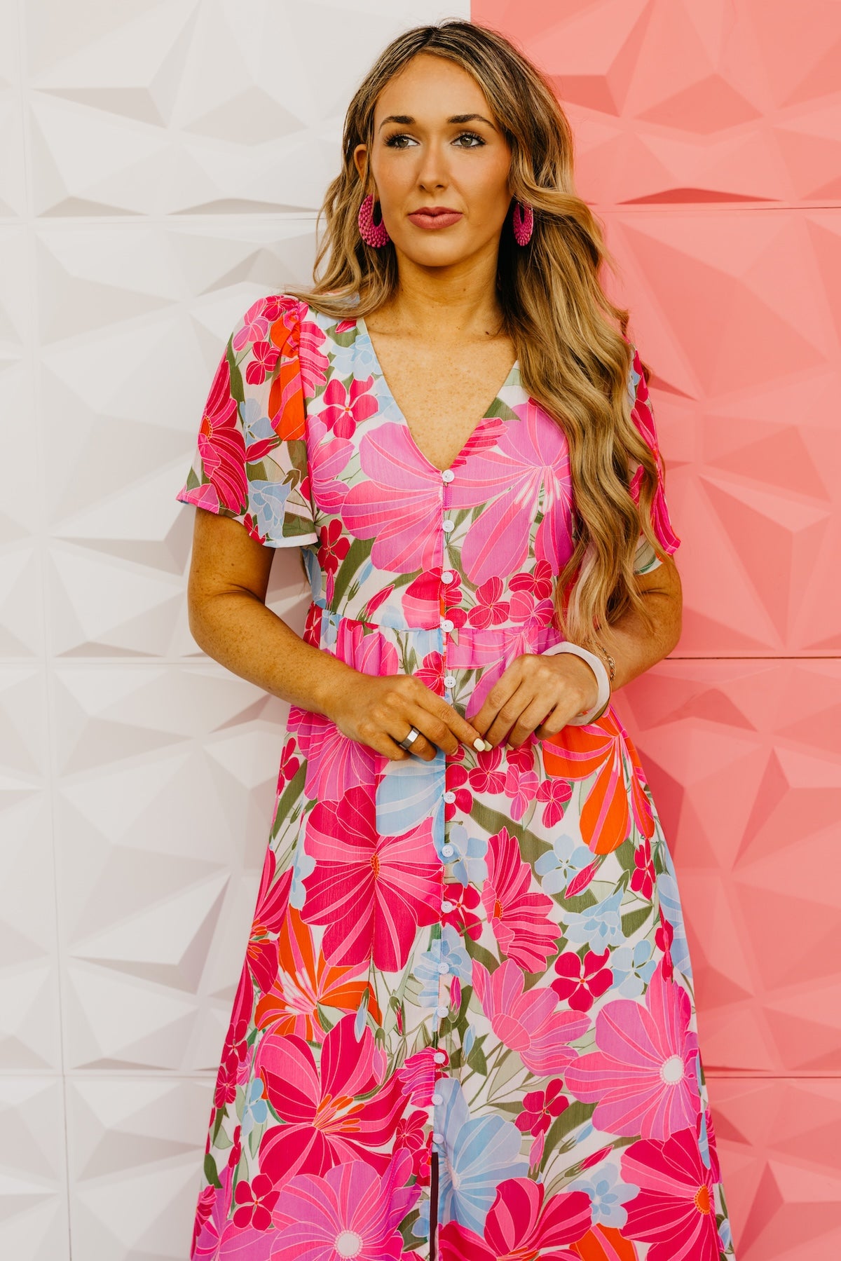 The Emmie Floral Button Front Maxi Dress
