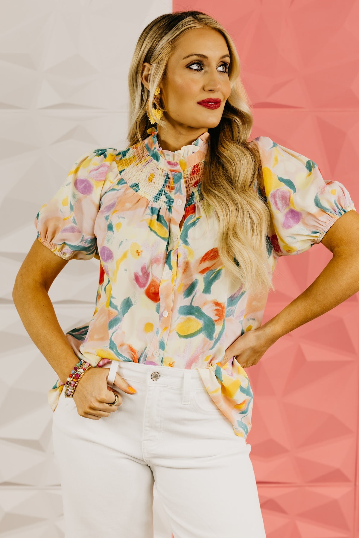 The Abel Puff Sleeve Floral Blouse
