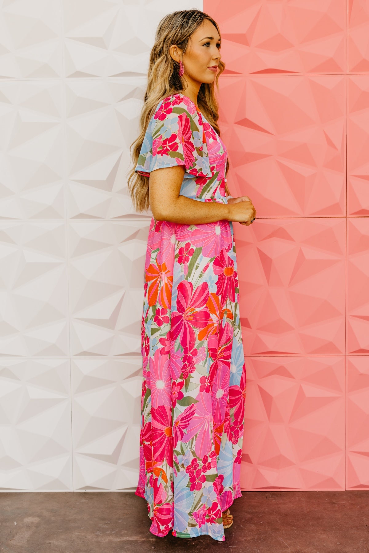 The Emmie Floral Button Front Maxi Dress