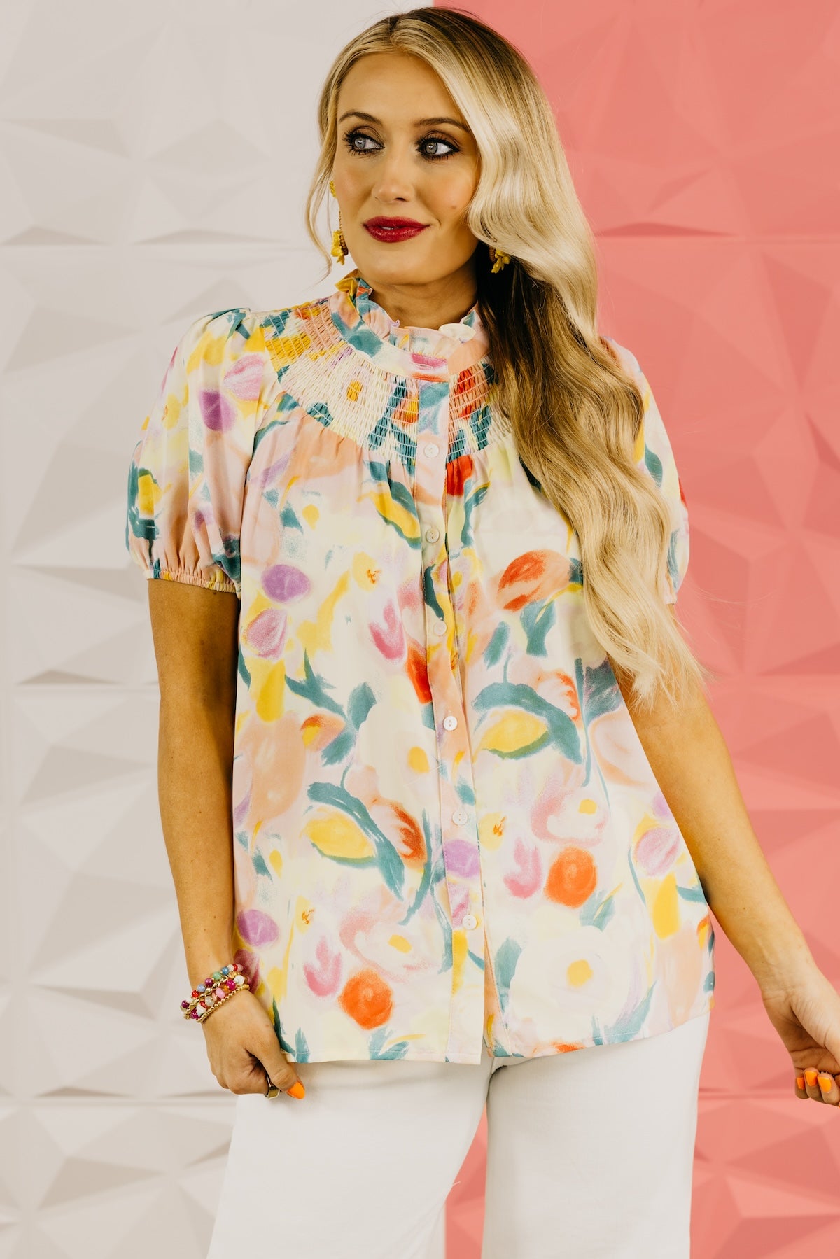 The Abel Puff Sleeve Floral Blouse