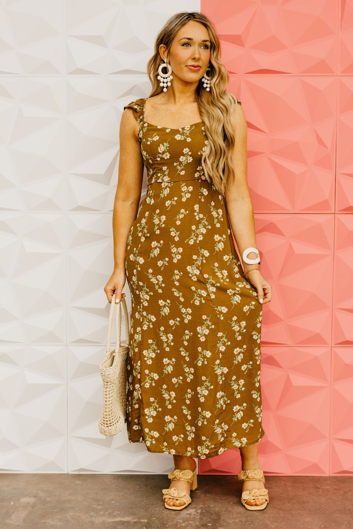 The Regina Floral Sweetheart Midi Dress