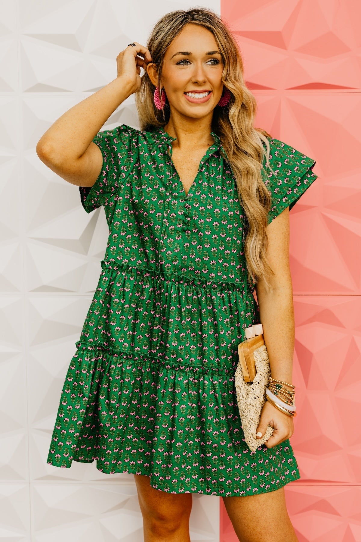 The Katie Floral Empire Tiered Mini Dress