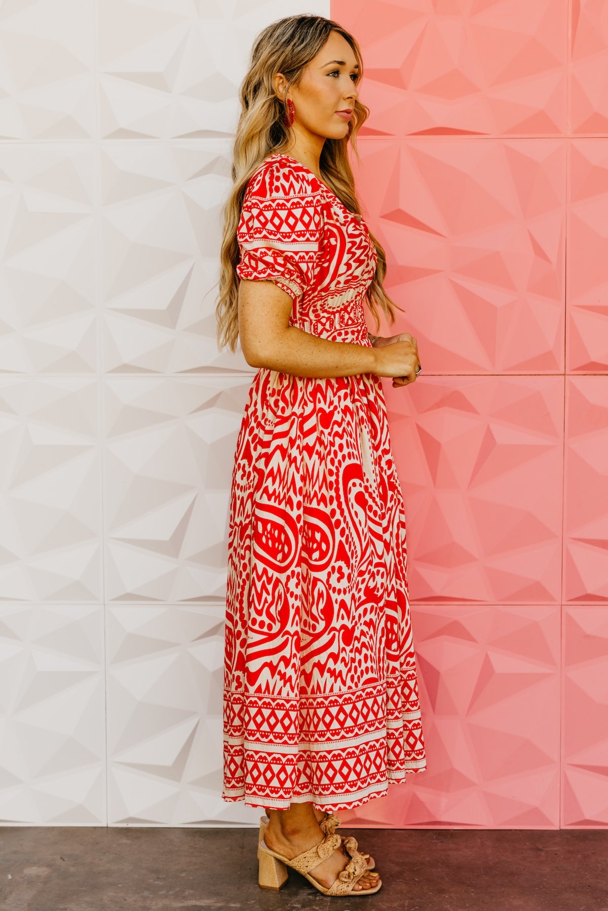 The Bianca Border Print Midi Dress