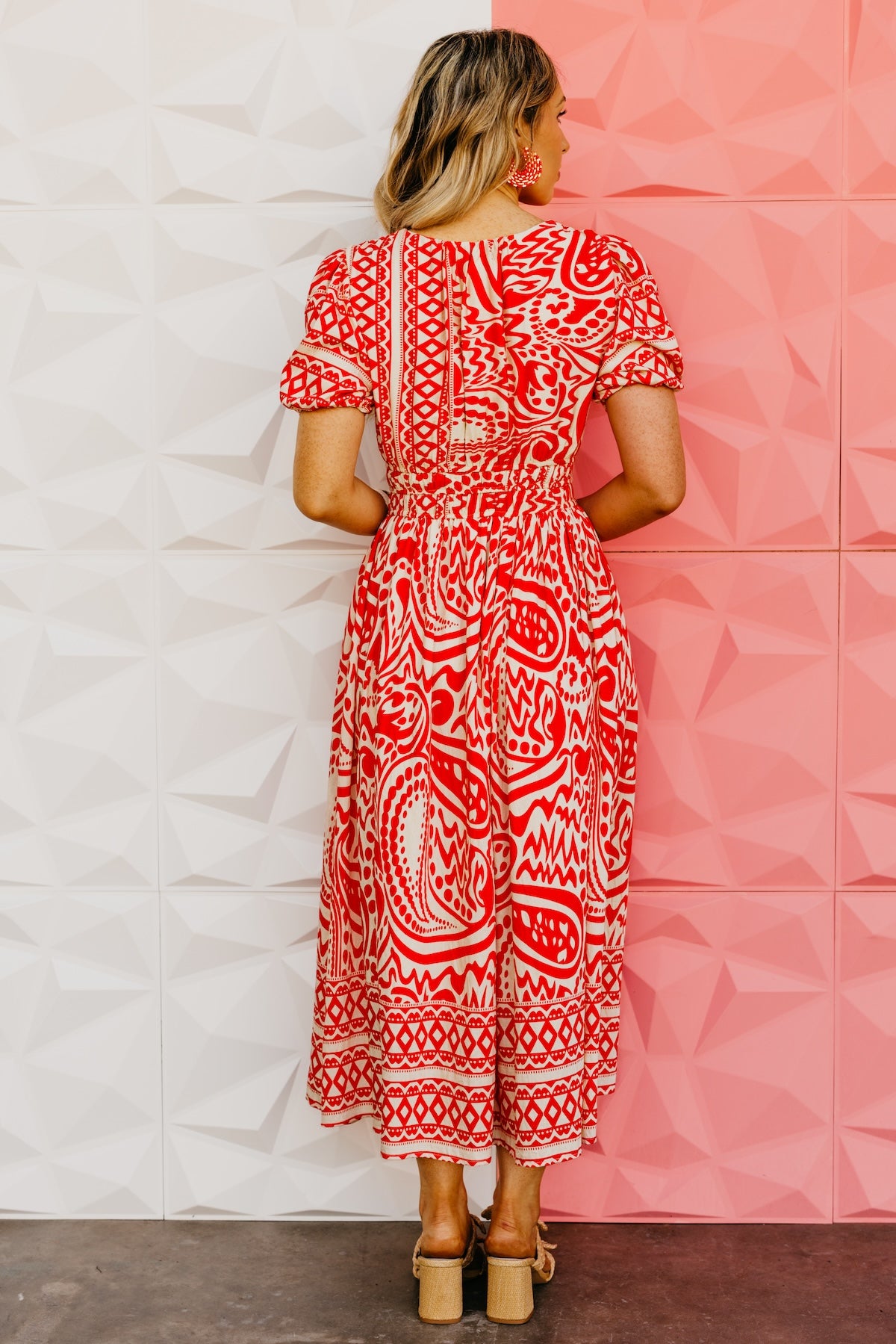 The Bianca Border Print Midi Dress