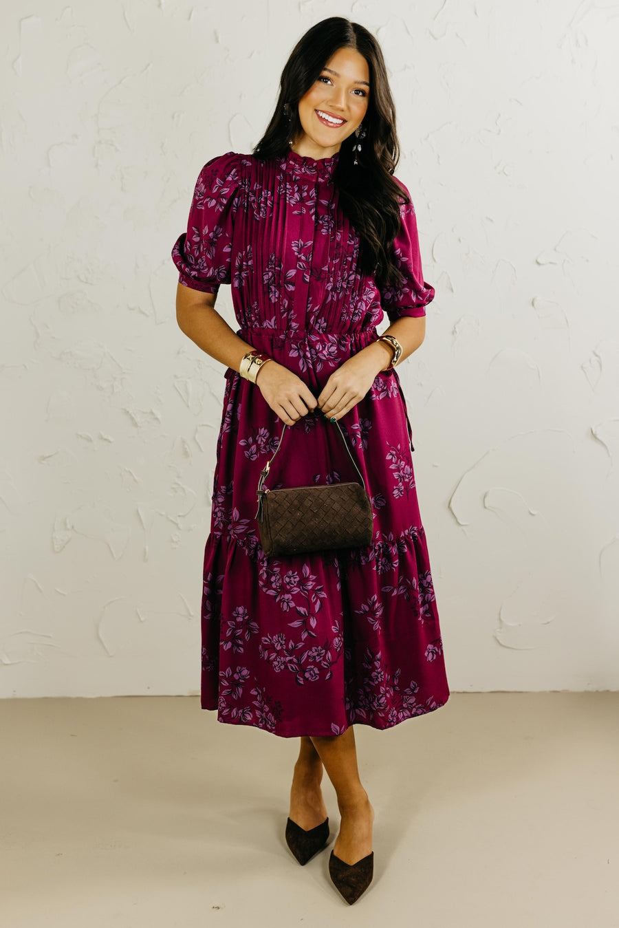 The Zurum Floral Pleated Midi Dress