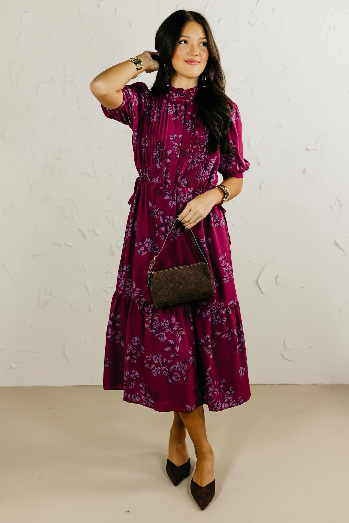 The Zurum Floral Pleated Midi Dress