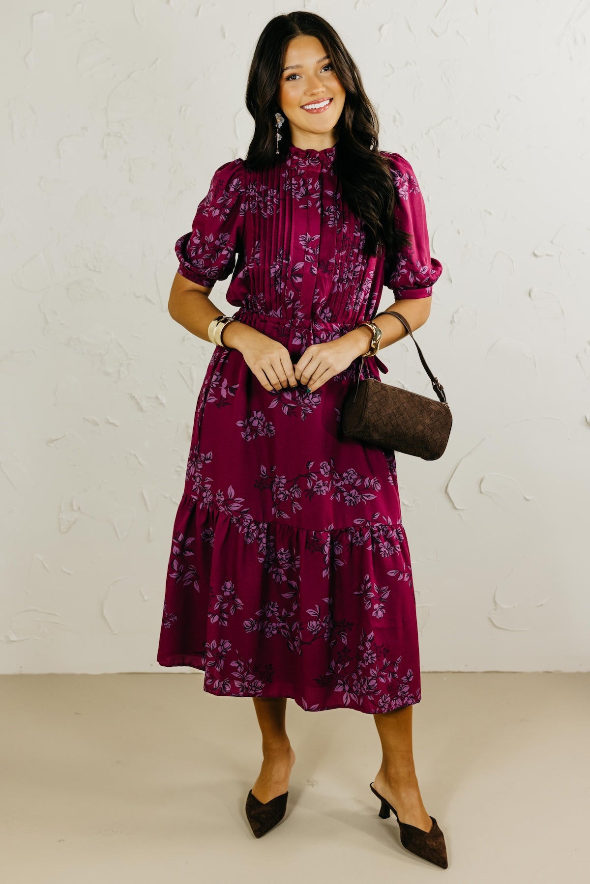 The Zurum Floral Pleated Midi Dress