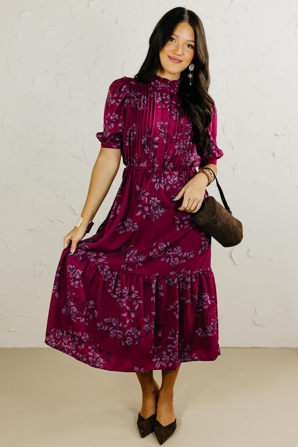 The Zurum Floral Pleated Midi Dress